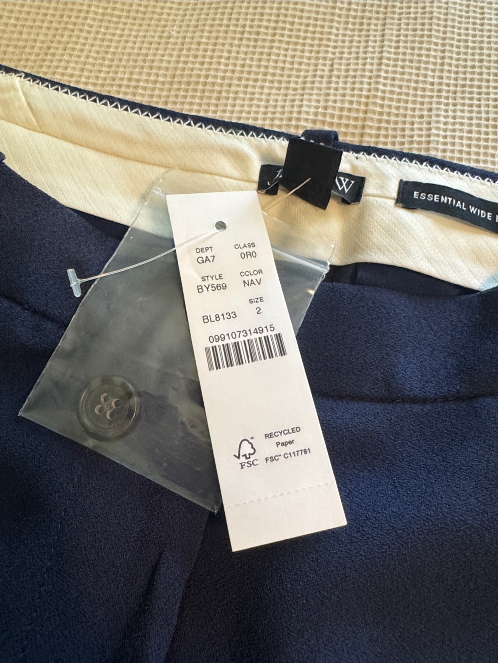 NWT J.Crew Essential Wide Leg Pant Navy Blue Size 2 Career Trouser - Picture 3 of 8